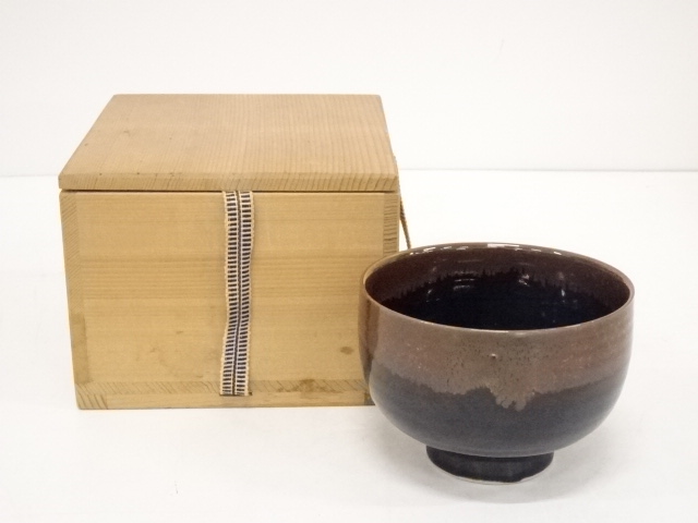 JAPANESE TEA CEREMONY / CHAWAN(TEA BOWL) / IRON GLAZE / ARTISAN WORK